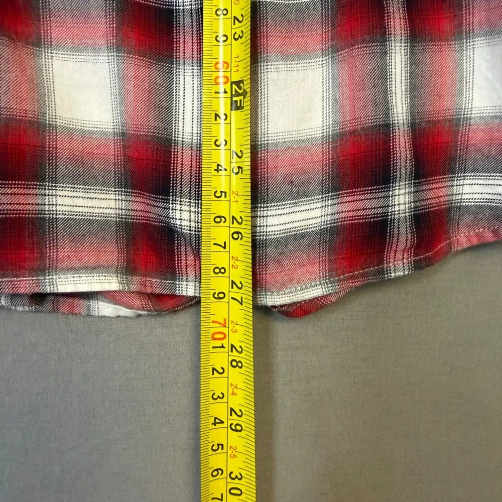Pendleton Womens 2X Red White Plaid Cotton Button Down Long Sleeve Shirt Cotton